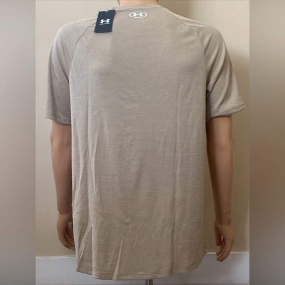 Under Armour Big & Tall Tech Textured Short Sleeve Tee- City Khaki - Picture 6 of 16